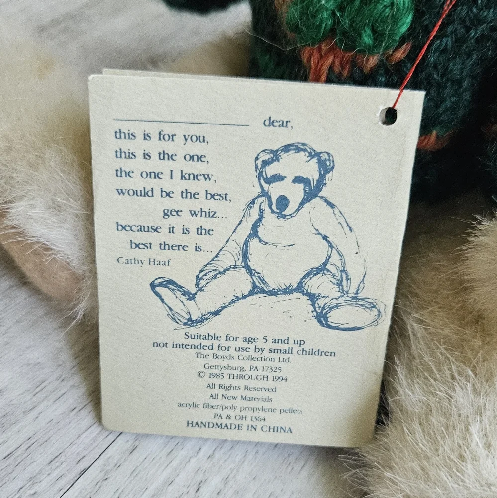 VTG 90s Boyds Bear Easter Bunny Rabbit Eloise R. Hare Crochet Carrot Hat Sweater